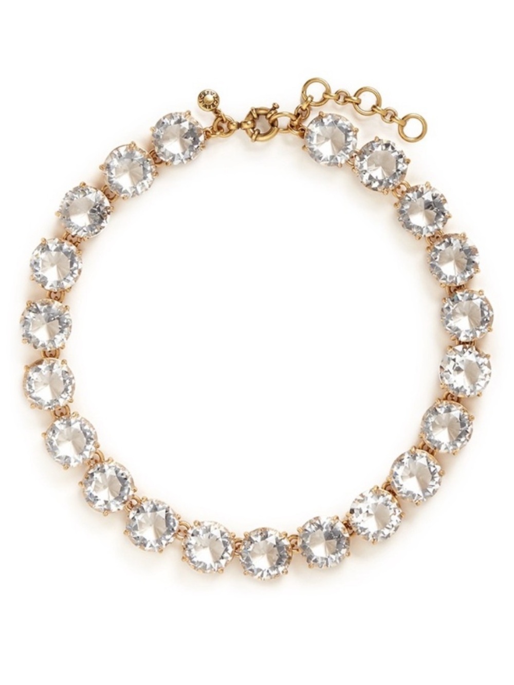 J.Crew Oversized Clear Crystal Riviere Georgian Collet Statement Necklace